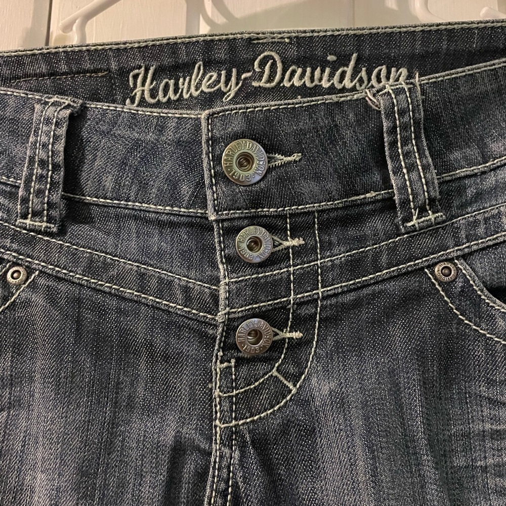 Harley-Davidson Y2k(2011) Cropped Jeans Size 4 Euc View 4